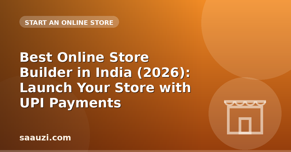 Best Online Store Builder in India (2026): Launch Your Store with UPI Payments
