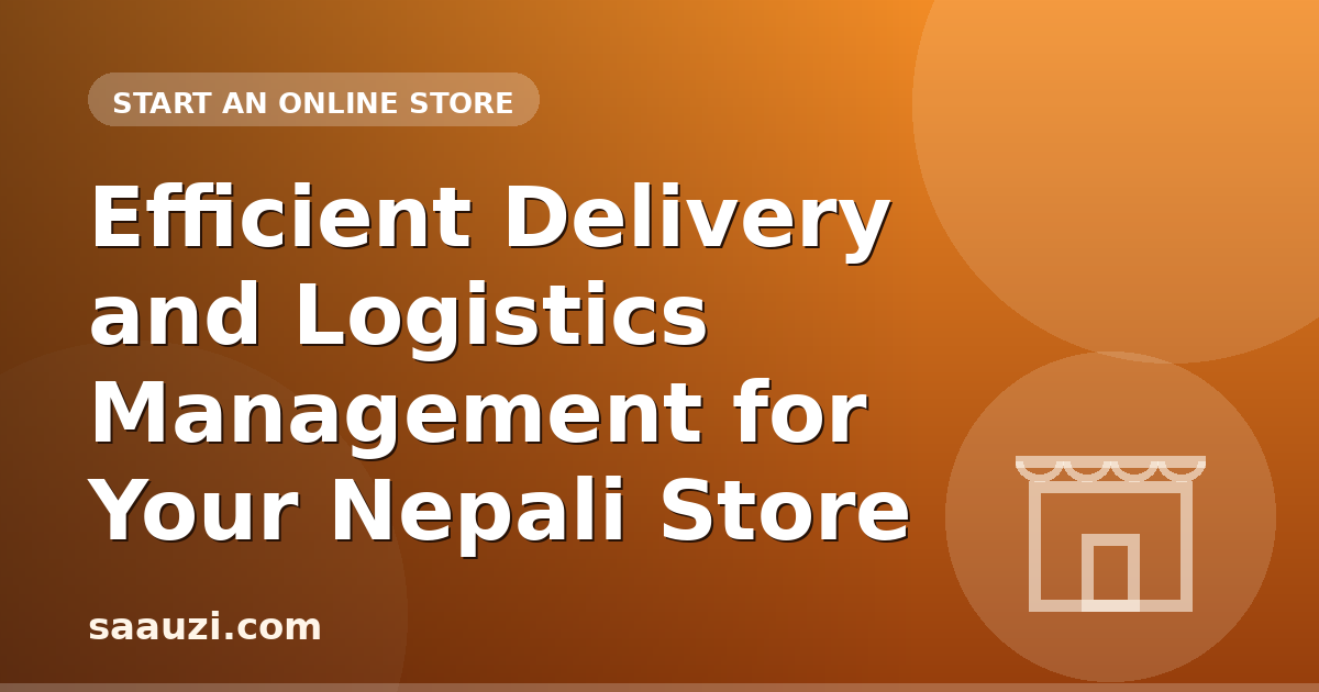 Efficient Delivery and Logistics Management for Your Nepali Store