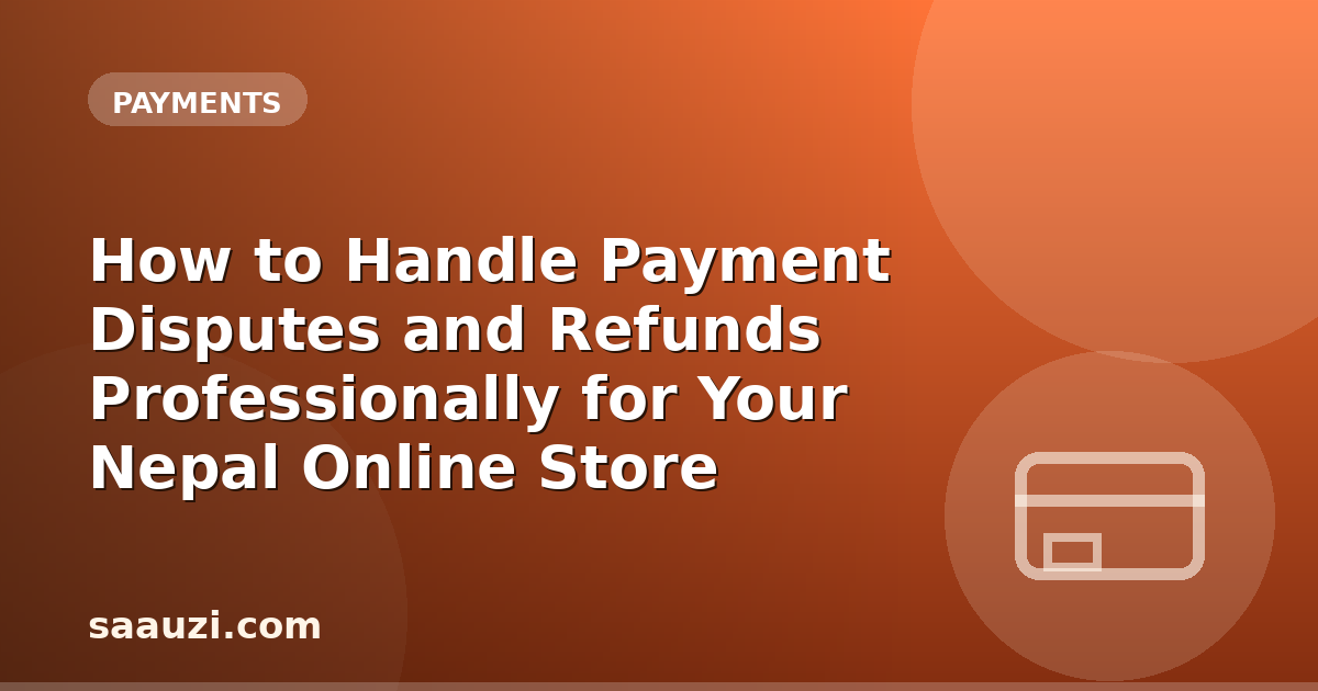 How to Handle Payment Disputes and Refunds Professionally for Your Nepal Online Store
