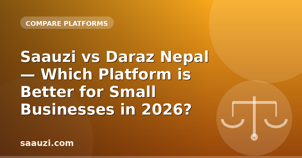 Saauzi vs Daraz Nepal — Which Platform is Better for Small Businesses in 2026?