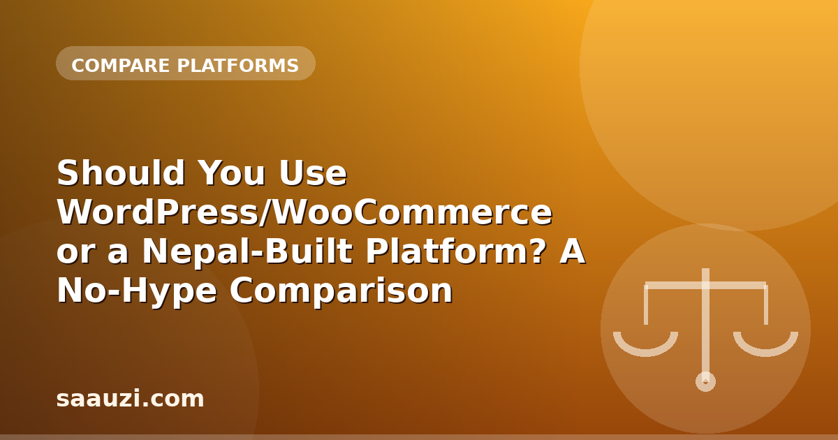 Should You Use WordPress/WooCommerce or a Nepal-Built Platform? A No-Hype Comparison