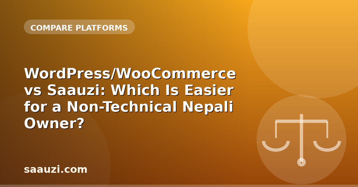 WordPress/WooCommerce vs Saauzi: Which Is Easier for a Non-Technical Nepali Owner?